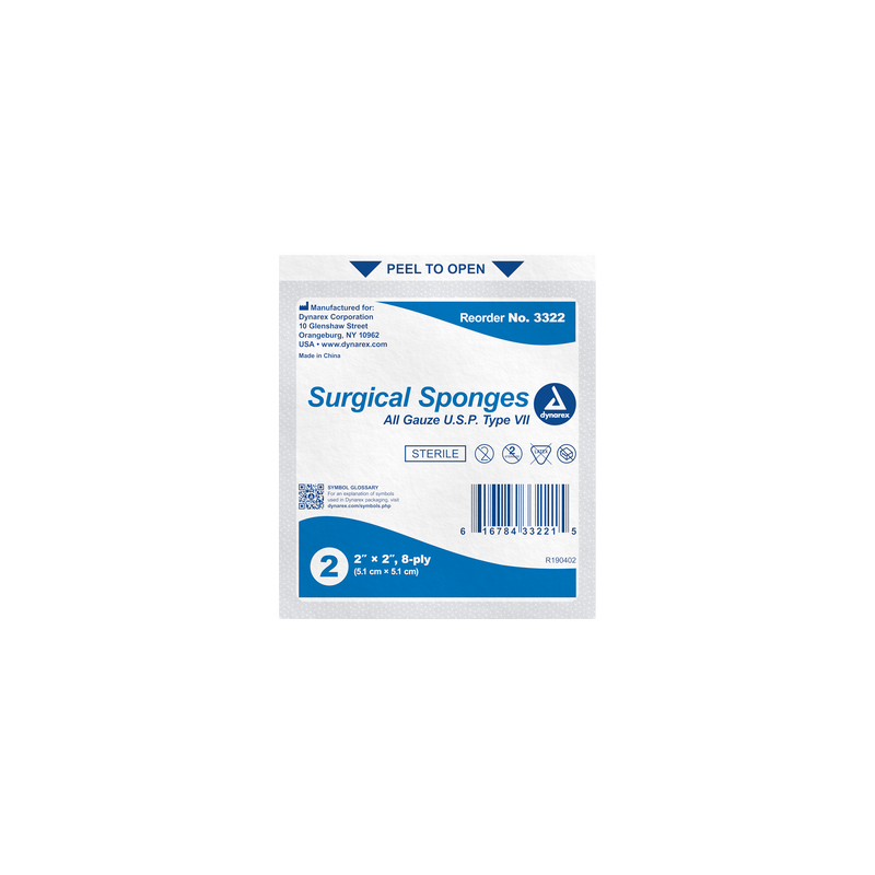Gauze Sponge Sterile (2" x 2") 8ply 50 pouches/box freeshipping - Evergreen International Group (EIGShop)