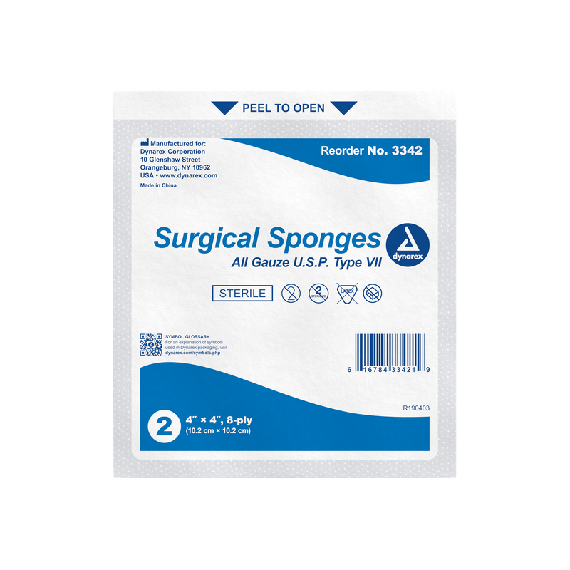 Gauze Sponge Sterile (4" x 4") 8 ply 25 pouches/box freeshipping - Evergreen International Group (EIGShop)