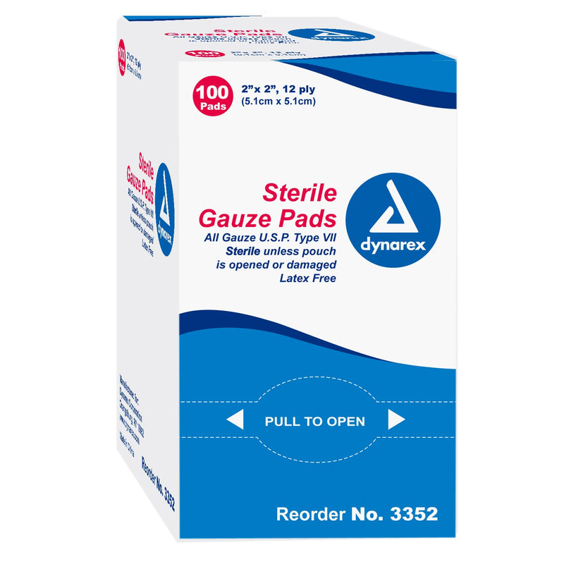 Gauze Pad Sterile (2" x 2") 12 ply 100 pouches/box freeshipping - Evergreen International Group (EIGShop)