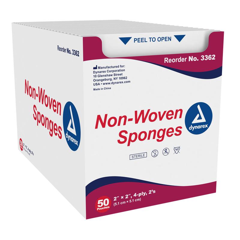 Non-Woven Sponge Sterile 2" x 2"  4ply 50 pouches/box freeshipping - Evergreen International Group (EIGShop)