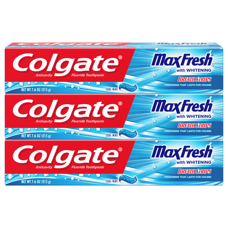Colgate Maxfresh Whitening Toothpaste with Mini Breath Strips Cool Mint 6 oz freeshipping - Evergreen International Group (EIGShop)